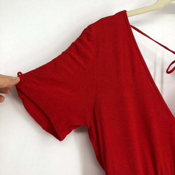 Gentle Fawn red scoop neck smocked waist short sleeve a-line mini dress size 2 - Picture 5 of 16